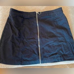 Black corduroy material skirt